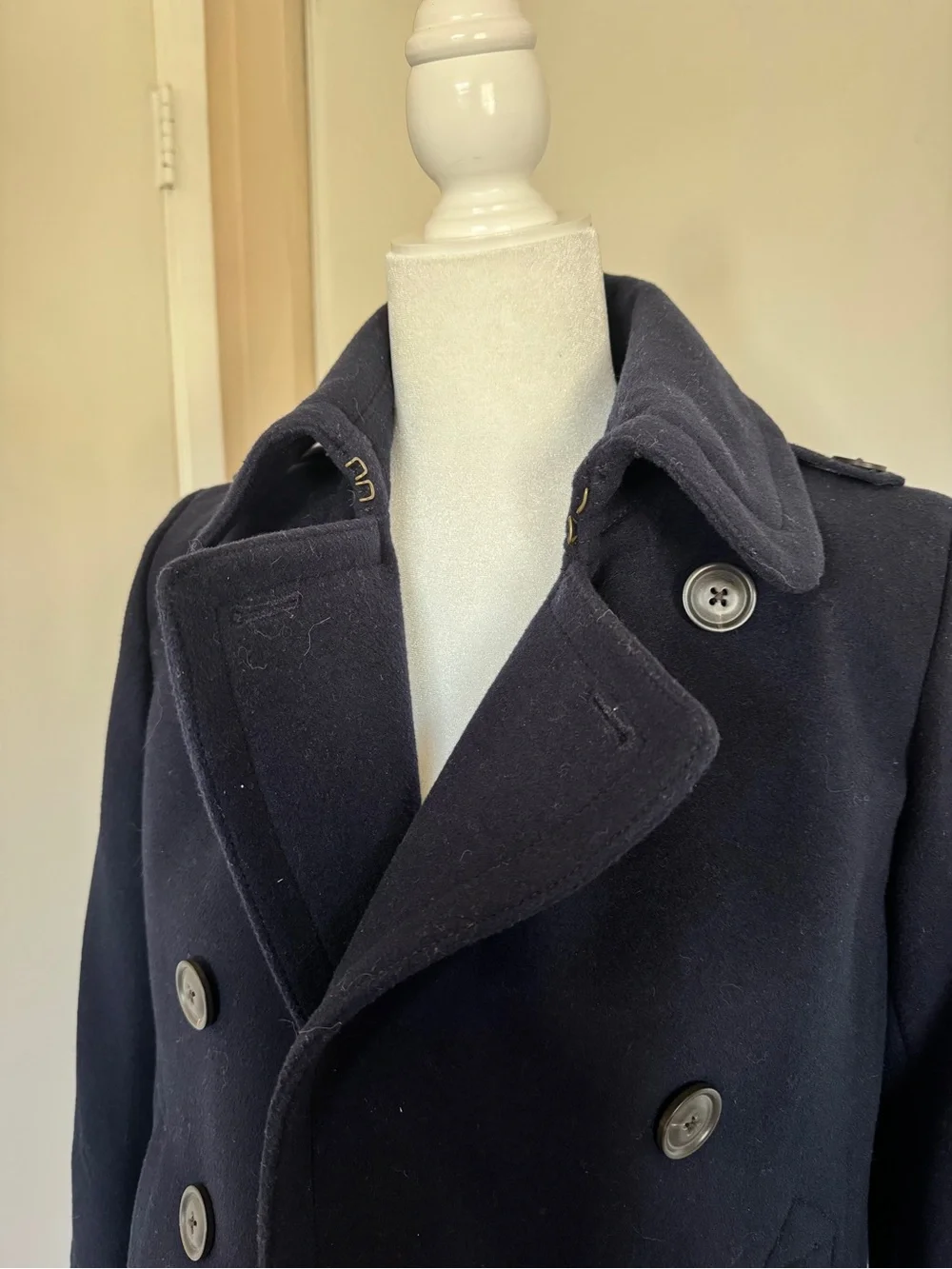 Double-Breasted Peacoat Jacket